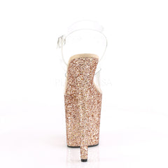 8 Inch Heel FLAMINGO-808LG Clear Rose Gold