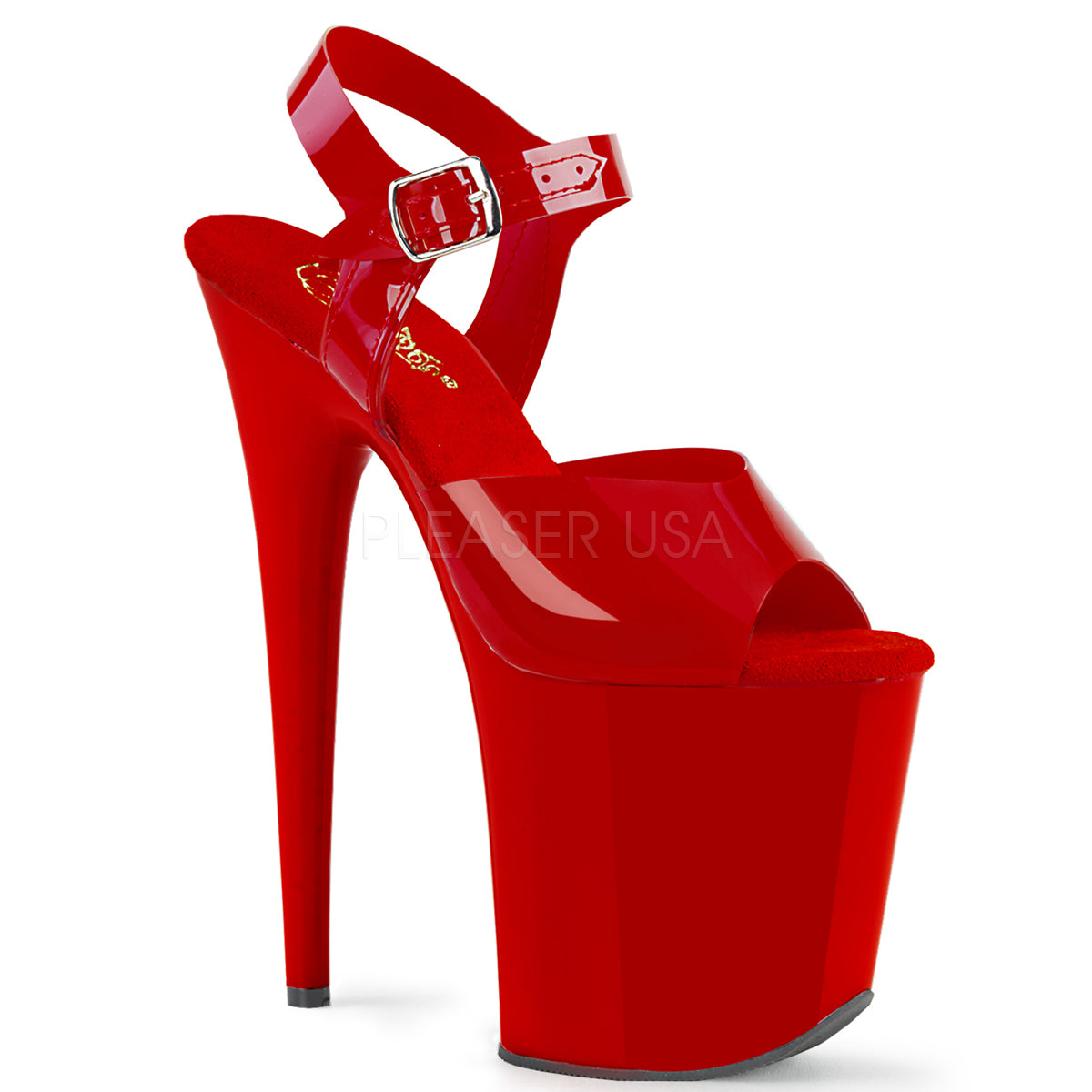8" Heel FLAMINGO-808N Red Jelly Like TPU