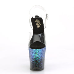 8 Inch Heel FLAMINGO-808SS Black Blue Glitter