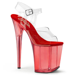 Pleaser FLAMINGO-808T Red Tinted Platform Sandal