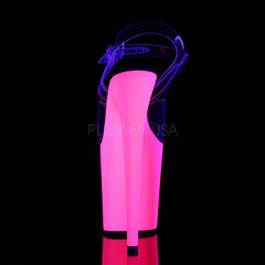 8 Inch Heel FLAMINGO-808UV Clear-Neon Pink