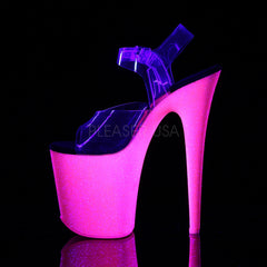 8 Inch Heel FLAMINGO-808UVG Neon Hot Pink Glitter