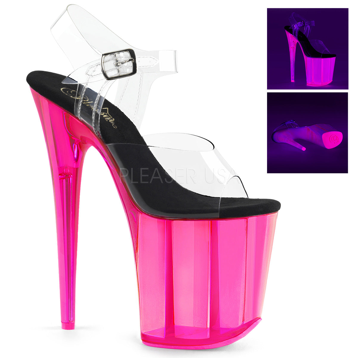 8" Heel FLAMINGO-808UVT Hot Pink