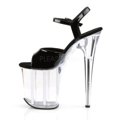 Pleaser FLAMINGO-809 Black Pat-Clear Ankle Strap Sandals - Shoecup.com - 3