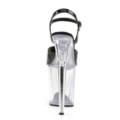 Pleaser FLAMINGO-809 Black Pat-Clear Ankle Strap Sandals - Shoecup.com - 4