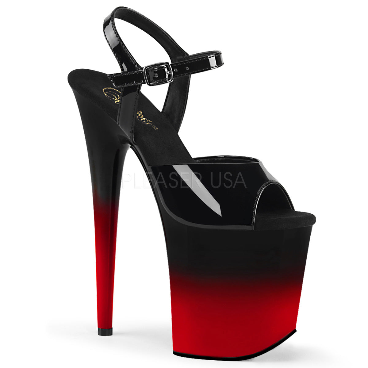 8" Heel FLAMINGO-809BR-H Black Red