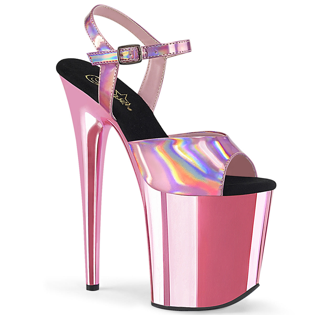 8" Heel FLAMINGO-809HG Baby Pink Hologram