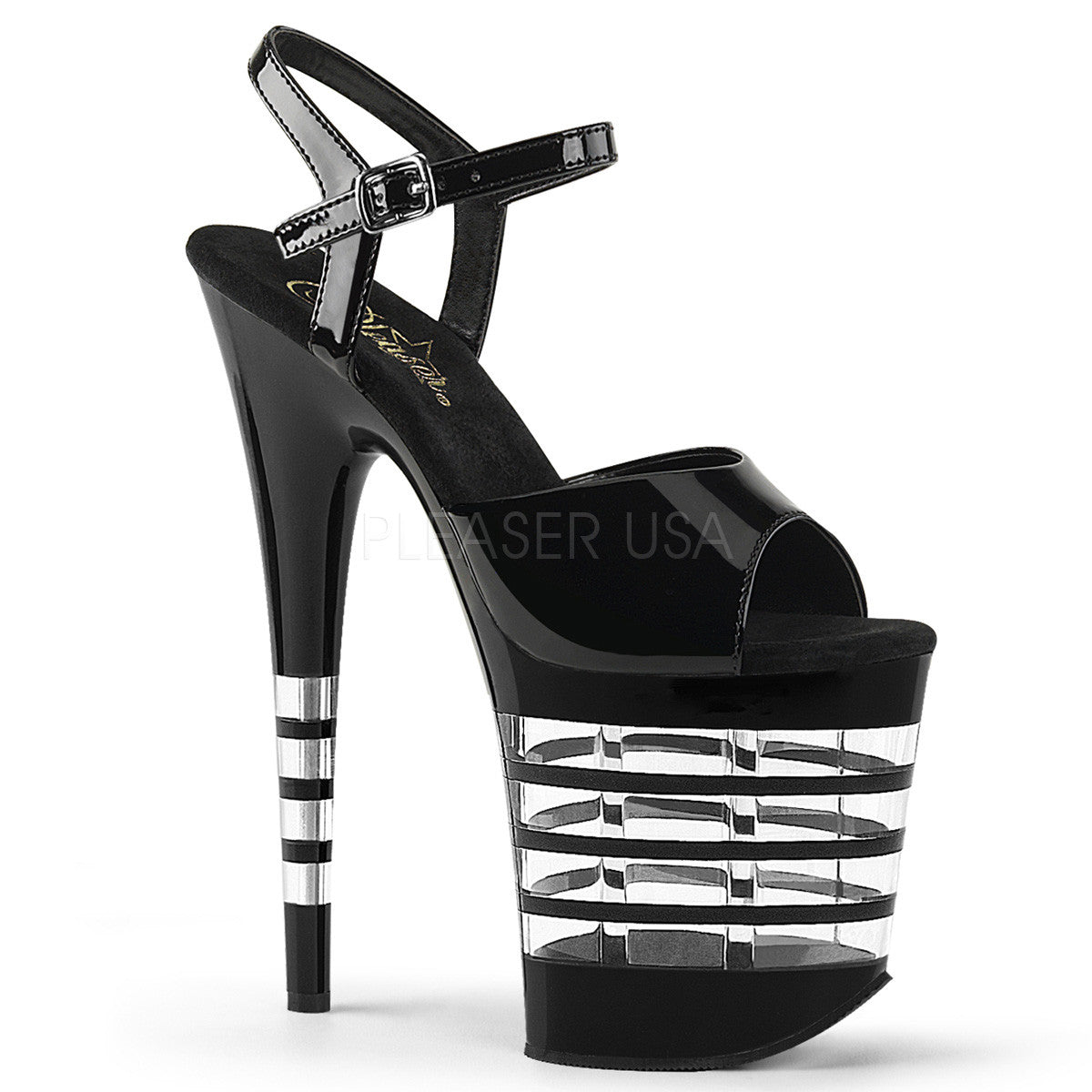 Pleaser FLAMINGO-809LN Black Lined Platform Sandal