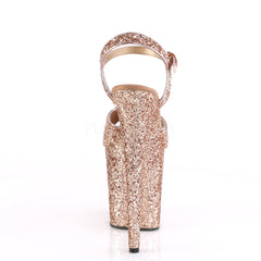 8 Inch Heel FLAMINGO-810LG Rose Gold Glitter