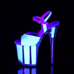 8 Inch Heel FLAMINGO-810UVG Neon Opal Glitter
