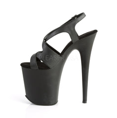 8 Inch Heel FLAMINGO-831 Black Faux Leather