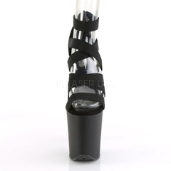 8 Inch Heel FLAMINGO-859 Black Elastic Band