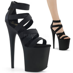 8" Heel FLAMINGO-859 Black Elastic Band