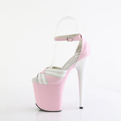 8 Inch Heel FLAMINGO-884 Baby Pink White