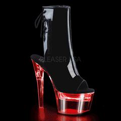7" Heel FLASHDANCE-1018-7 Black Pat Clear