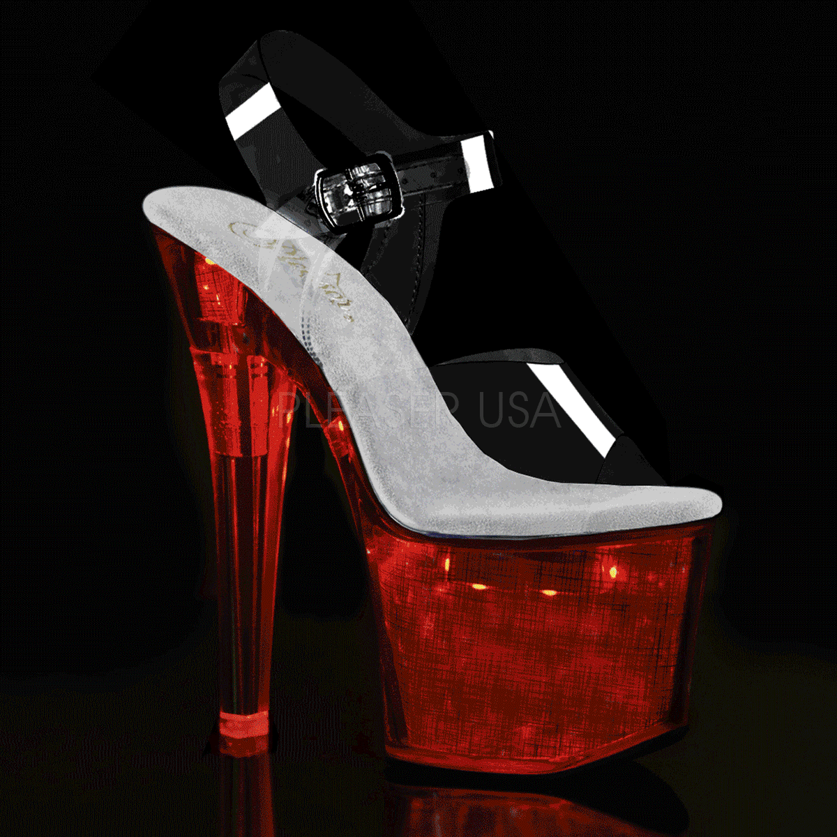7" Heel FLASHDANCE-708CH Clear Silver Hologram