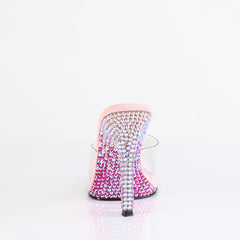 4 Inch Heel GALA-01DMM Clear Baby Pink Rhinestone