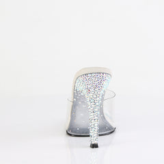 4 Inch Heel GALA-01DSP Clear Silver Rhinestone