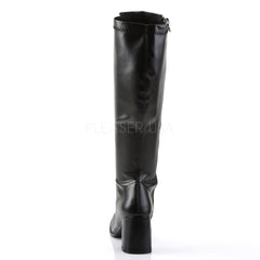3 Inch Heel GOGO-300WC Black Pu (Wide Calf)