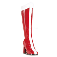 FUNTASMA GOGO-305 Red-White Stretch Pat Wonder Woman Boots - Shoecup.com