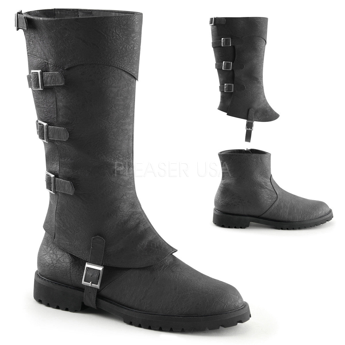 Men's Black  Renaissance Medieval Pirate Boots - Shoecup.com