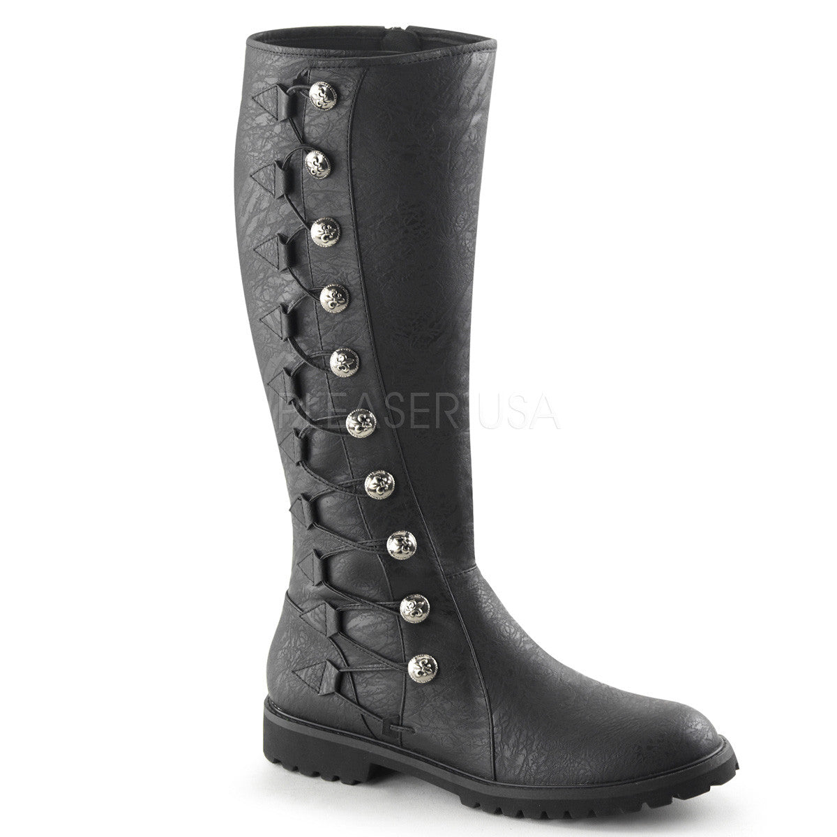 Men's Black Renaissance Medieval Pirate Boots - Shoecup.com