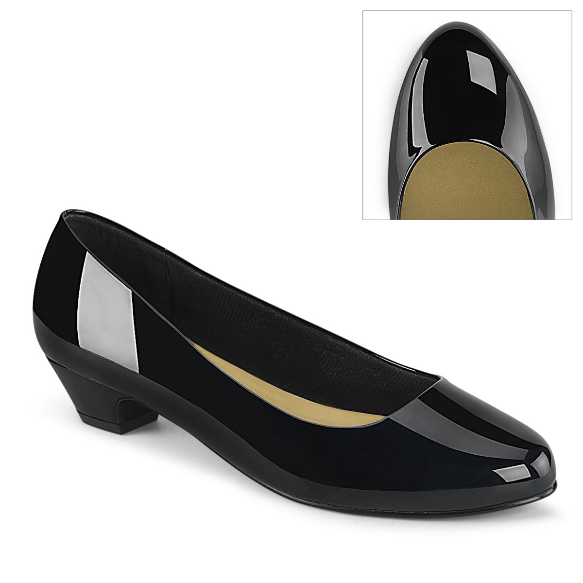 1" Heel GWEN-01 Black Pat