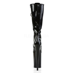 PLEASER INFINITY-2020 Black 9 Inch Heel Knee Boots