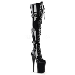 9" Heel INFINITY-3028 Black Pat Exotic Dancing Shoes