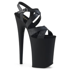 9" Heel INFINITY-997 Black Faux Leather