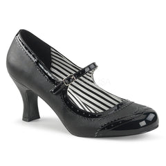 Pleaser Pink Label JENNA-06 Black Faux Leather-Pat Maryjane Pumps - Shoecup.com