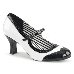Pleaser Pink Label JENNA-06 White-Black Pat Maryjane Pumps - Shoecup.com