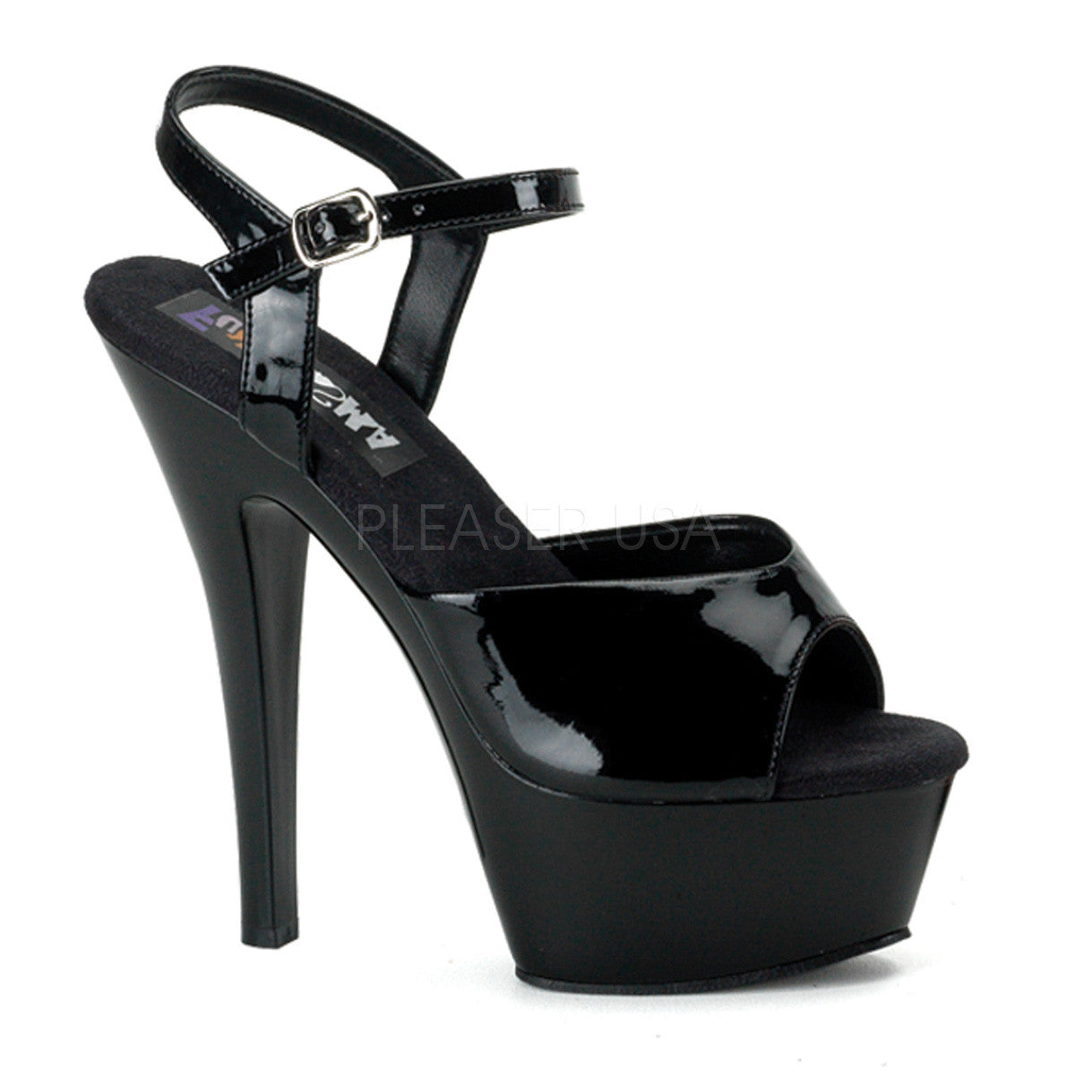 FUNTASMA JULIET-209 Black Pat Sexy Stiletto Heel Sandals - Shoecup.com