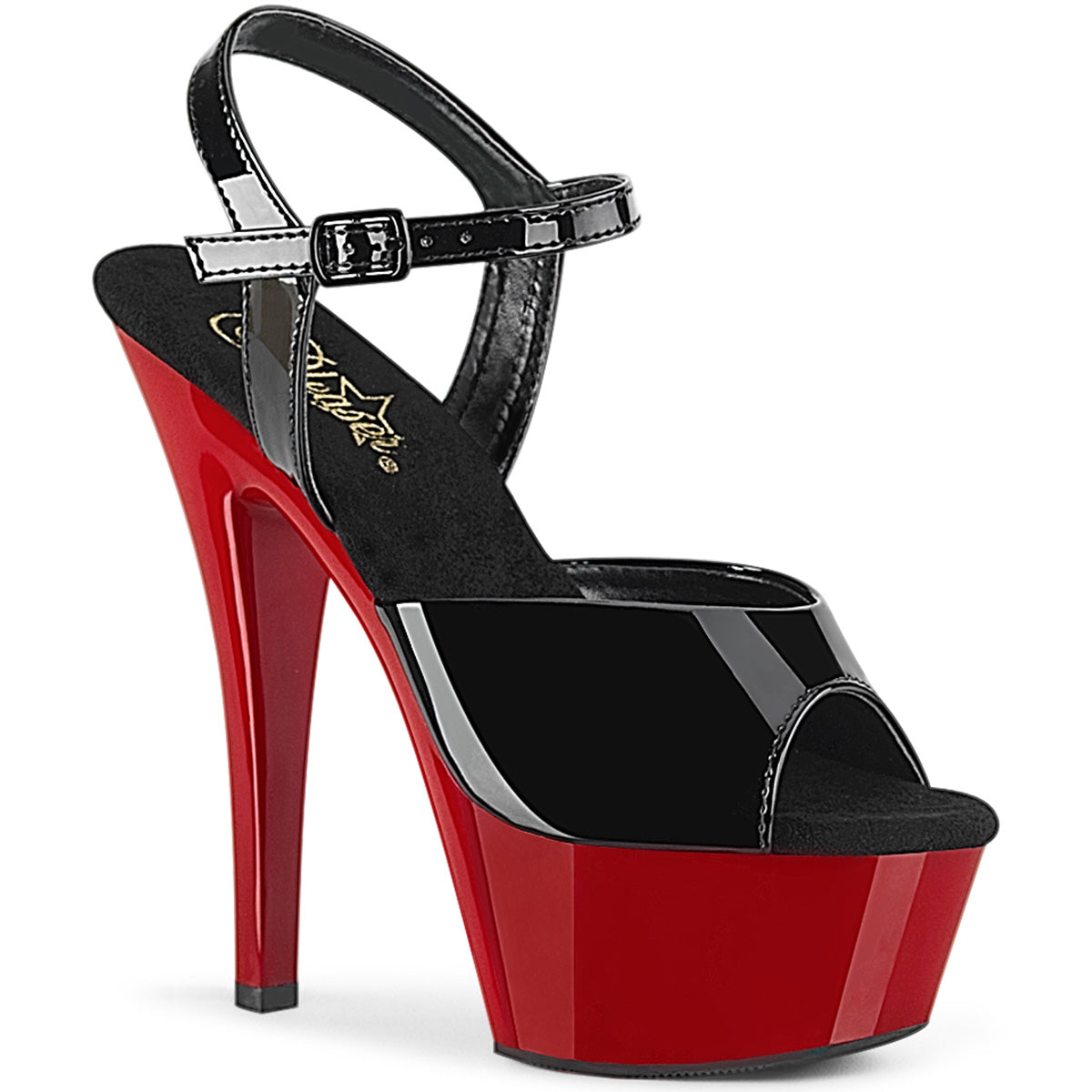 6" Heel KISS-209 Black Pat Red