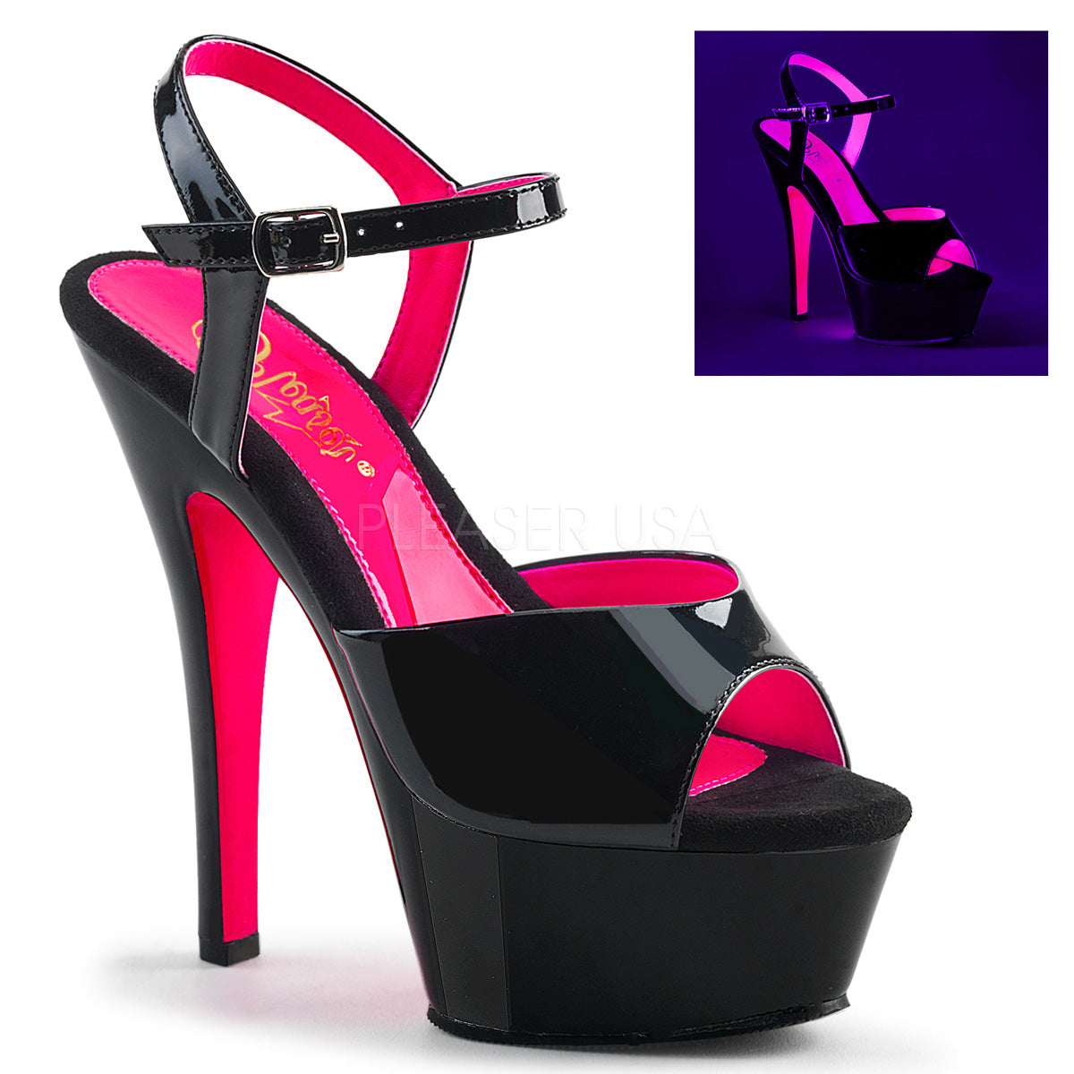 6" Heel KISS-209TT Neon Hot Pink