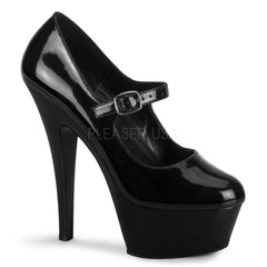 PLEASER KISS-280 Black Pat Mary Jane Pumps - Shoecup.com