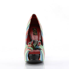 Pin Up Couture LOLITA-12 Serape Print Fabric Open Toe Pumps - Shoecup.com - 4