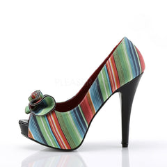 Pin Up Couture LOLITA-12 Serape Print Fabric Open Toe Pumps - Shoecup.com - 2