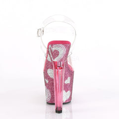 7 Inch Heel LOVESICK-708HEART Clear Hot Pink