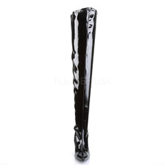 FUNTASMA LUST-3000 Black Stretch Pat Thigh High Boots