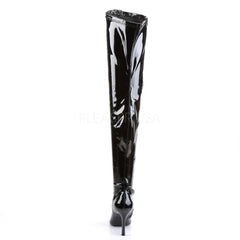 FUNTASMA LUST-3000 Black Stretch Pat Thigh High Boots