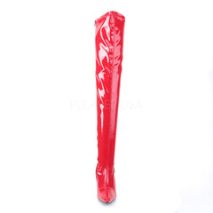 FUNTASMA LUST-3000 Red Stretch Pat Thigh High Boots