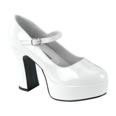 FUNTASMA MARYJANE-50 White Pat MaryJane Pumps - Shoecup.com