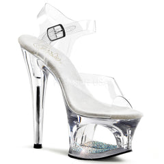 PLEASER MOON-708DM Clear Ankle Strap Sandals - Shoecup.com