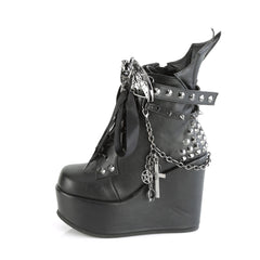 5 Inch Wedge Platform POISON-107 Black Pu
