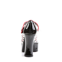 FUNTASMA QUEEN-55 Black-White-Red Pat Platform