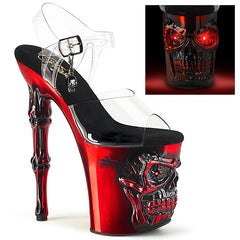 8 Inch Heel RAPTURE-808-LT Red Chrome