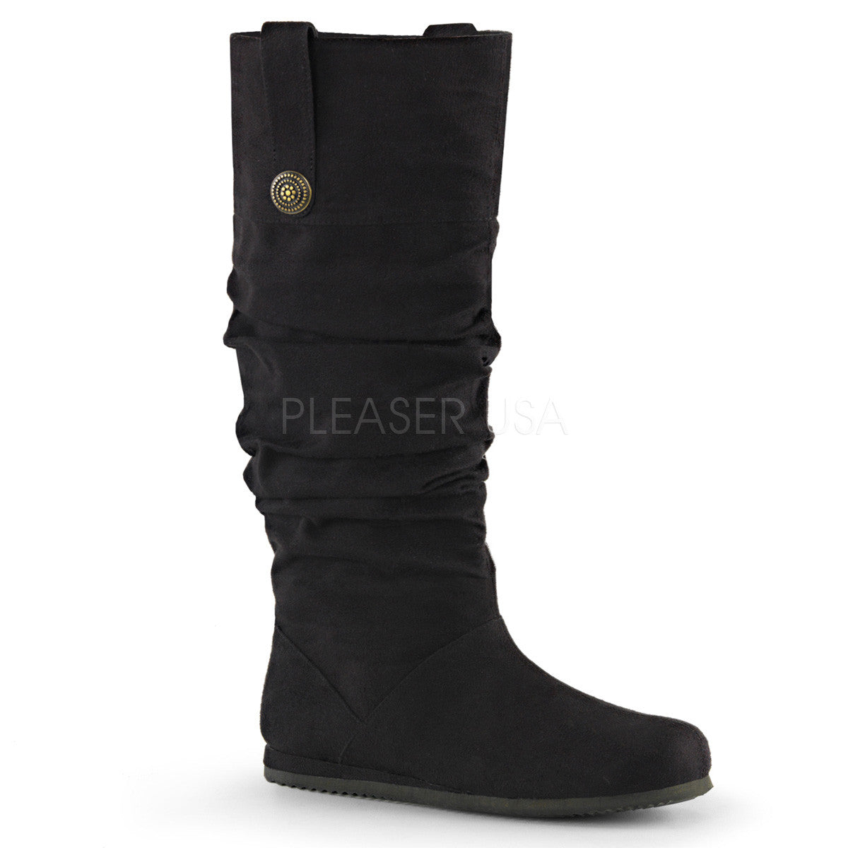 Men's Black Microfiber Renaissance Medieval Pirate Boots - Shoecup.com