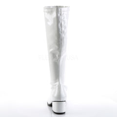 2 Inch Heel RETRO-300 White Stretch Patent