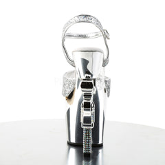 7 Inch Heel REVOLVER-709G Silver Multi Glitter